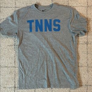 Nike Men's Heather Gray Tee with Blue TNNS Print